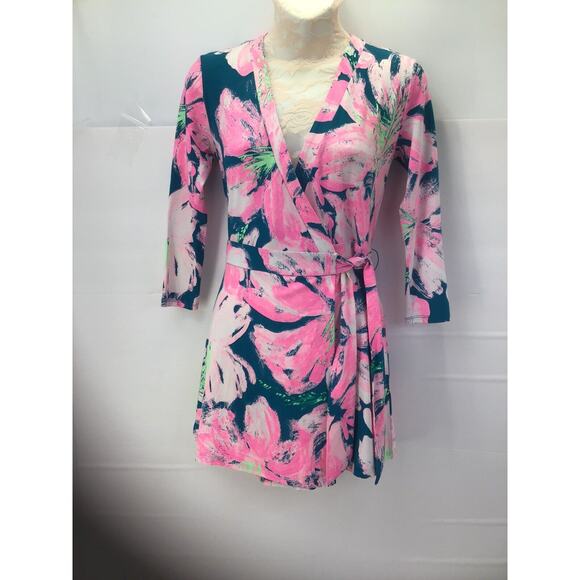 Lilly Pulitzer Karlie Wrap Romper Patch To Match Size XXS Long Sleeve NEW NWT - Picture 8 of 14